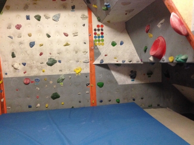 View of inside the climbing gym