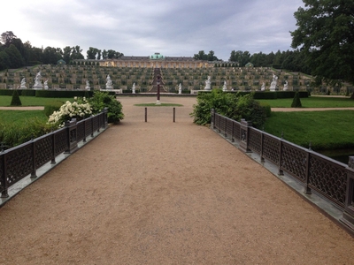 View of the garden leading up to the palace