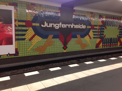 Tiled wall inside the U-Bahn