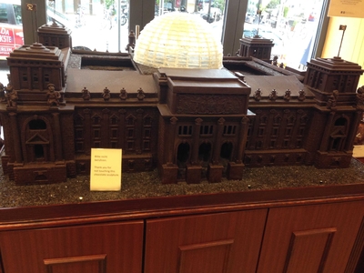 The Bundestag Building made of chocolate at the Rittersport store
