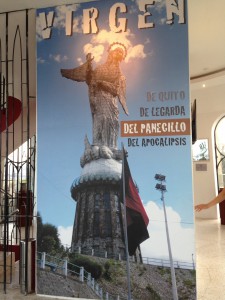 Poster of Del Panecillo, the large statue of the Virgin