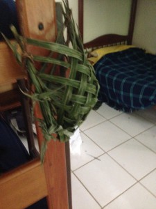 Small woven bag from the palm leaves
