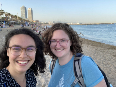 Kate and Veronica enjoy Barcelona's beaches